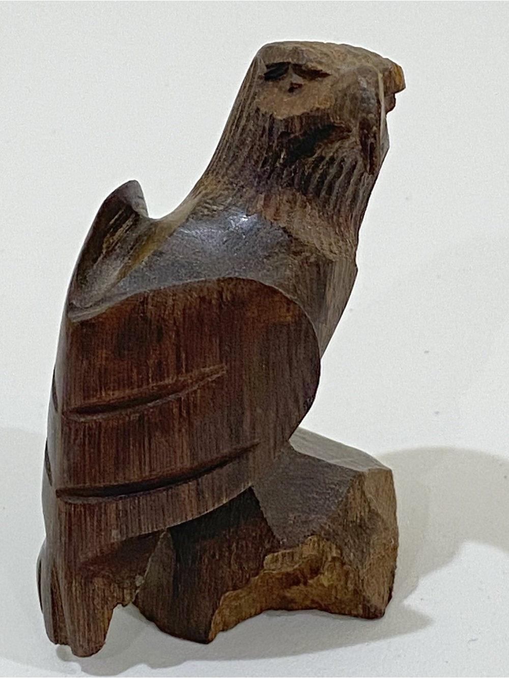 Vintage Hand Carved Wooden Eagle Sculpture Wood Bird